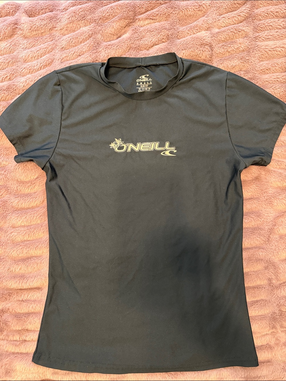 O'Neill Black Short-Sleeve Logo Swim Coverup Tee Rashguard